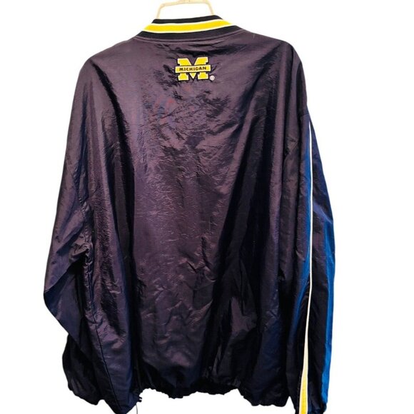 Vintage Michigan Wolverines Pull Over Jacket XL Colosseum Nylon Starter Sewn - Picture 2 of 6
